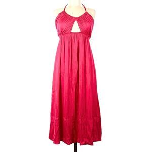 New J. Crew Collection Pink Halter Midi Dress Size 20